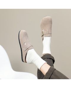 Daphne Birkenstock Women's Spring Flat Lightweight Closed-Toe Slippers Sandals Bean Shoes - Grey, Size 39