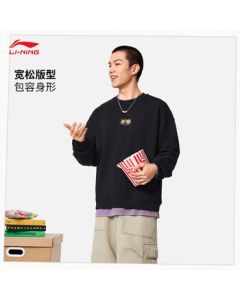 Li Ning Unisex Sweatshirt 2025 Autumn Commuting Casual Versatile Pullover Hoodless Sports Top AWDVF85