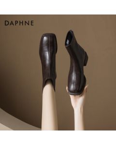 Daphne Women's Ankle Boots 2025 New Casual Versatile Slim Boots Comfortable British Style Martin Boots Brown Size 39