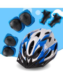 Osage OT11 Kids Roller Skating Helmet with Protective Gear - Integrated Design for Biking, Balance Bikes, and Sports (White & Blue)