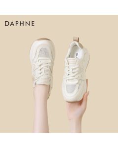 Daphne Women's Casual Shoes Mesh Breathable Sneakers Platform Versatile White Shoes 4024101449 Beige 36