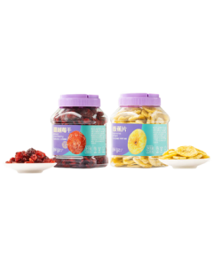 Xianji Preserved Dried Fruits Combo - Crispy Sweet Banana Chips 228g + Soft & Sweet Cranberry Dried Fruit 298g