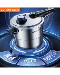 SUPOR Pressure Cooker 304 Stainless Steel Explosion-Proof Fast Cooking Soup Pot with Blue Eye Pressure Indicator, Universal for Stovetop YW22LT1