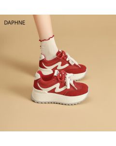 DAPHNE Women's Chunky Sole German Training Shoes, 2025 Autumn New Small Trendy Versatile Patchwork Design Casual Sneakers