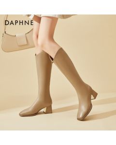 Daphne Women's Knee-High Riding Boots Fleece-Lined High Boots Shoes 4022605097 Fleece Milk Tea 38