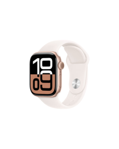 Apple Watch Series 10 Smartwatch GPS Model 42mm Rose Gold Aluminum Case with Light Peach Pink Sport Band S/M MX1R3CH/B