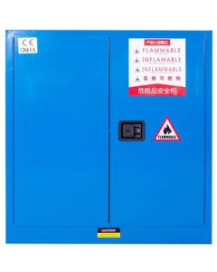 Qinfen 30-Gallon Blue Steel Explosion-Proof Safety Cabinet for Chemical Storage, Laboratory Flammable and Explosive Hazardous Chemical Storage Cabinet