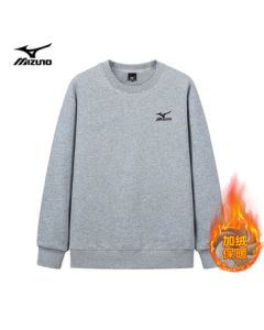 Mizuno Unisex Outdoor Hoodie, Loose Fit Fleece-Lined Long Sleeve Round Neck Top for Autumn, Couple's Style
