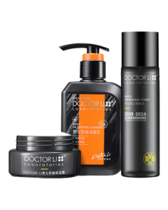 Dr. Li Men's Skincare Set for Oil Control & Hydration (Cream + Oil-Control Cleanser + Toner)