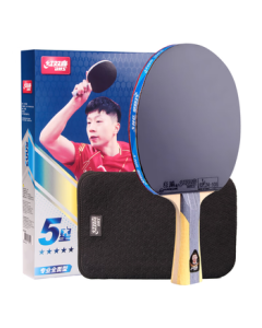 DHS Hurricane 5-Star Table Tennis Racket Penhold Anti-Spin Rubber Loop & Fast Attack H5002 with Racket Case
