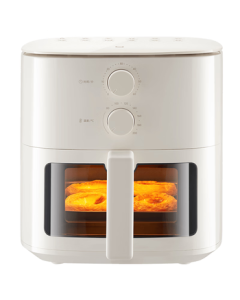 MiJia Xiaomi Air Fryer N1 - Home Multi-functional Electric Fryer with Micro Steam Tender Roasting, Transparent Visual No-Flip Design, Non-Stick Metal Inner Chamber, Large 5L Capacity