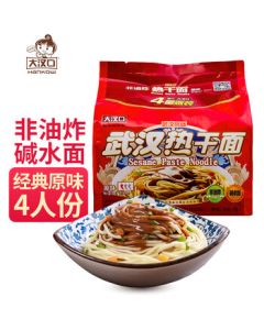 Da Hankou Hot Dry Noodles Wuhan Specialty Dry Mixed Noodles Non-Fried Instant Noodles with Seasoning Pack Classic Original Flavor 4-Pack 408g
