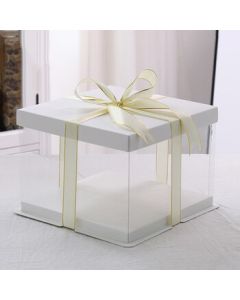 Youtaoli Transparent Birthday Cake Box 8-Inch Single-Layer Holiday Cake Packaging Box Baking Supply (Minimum 30 Pieces)