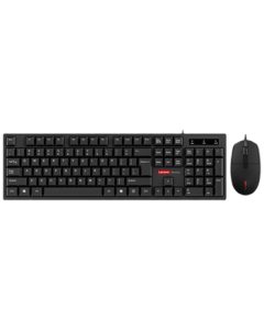 Lenovo Keyboard and Mouse Combo, Wired Keyboard Mouse Set, Full-Size Keyboard, Business Office Desktop Laptop Combo KM280