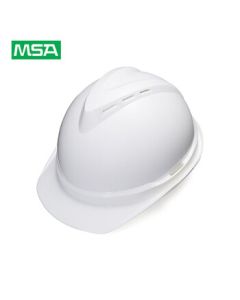 MSA ABS Luxury Ultra-Comfortable Cap Liner V-Type Safety Helmet for Construction and Industrial Use, White, 1-Piece Pack, Customizable for Enterprises