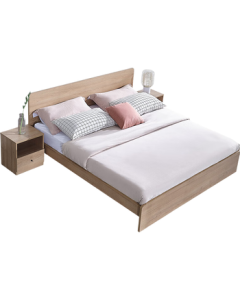 QuanU Furniture Nordic Solid Wood Style Single Bed 1.5m/2m Modern Minimalist Panel Bed for Home