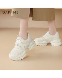Daphne Women's Casual Shoes Mesh Breathable Dad Sneakers Platform Thick Sole Height-Increasing Shoes 4024404111 Beige 40
