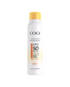 COGI Whitening Sunscreen Spray SPF50+ 120ml Waterproof Sweatproof UV Protection Portable Sunscreen for Men and Women