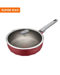 SUPOR Red Dot Titanium Non-Stick Frying Pan with Lid 28CM, Universal for Induction Cooker and Gas Stove NJ28WA3