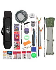 Femtosecond Fishing Rod Carbon Fiber Lightweight Hard Fishing Rod Stream Rod Beginner Fishing Gear Set Complete Combo 37 Tone Short Section 5.4m