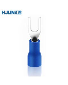 Huijun Cold-Pressed Fork/U/Y Type Pre-Insulated Terminal SV Terminal SV1.25-3 (0.5-1.5 sq mm) Blue Copper Lug 1000pcs/Pack
