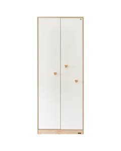 QuanU Home Nordic Two-Door Wardrobe for Teens - Boys & Girls Closet Standing Cabinet, Bedroom Storage Furniture with Hanging Space