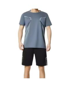 Gan Gan Custom Summer Set (Gray Short Sleeve + Black Shorts) XL Size Gray XL