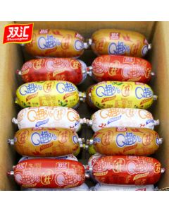 Shuanghui Q Fun Sausage Mixed 20 Pieces [Spicy + Cumin] Individually Packed Sausage Ham Snack for Overtime