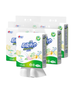 Xiangyin Kitchen Hanging Paper Towels, 120 Sheets * 5 Rolls, Food-Grade Kitchen Paper with 9x Oil Absorption & Water Locking