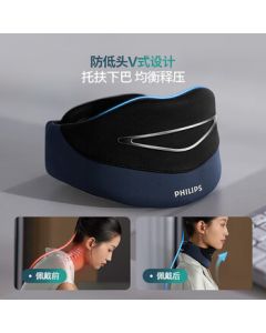 PHILIPS Neck Massager Pillow with EMS Pulse, Heat Compress, and Support - 3-in-1 Solution for Tech Neck, Perfect Gift for Teachers (Men & Women) PPM3306N