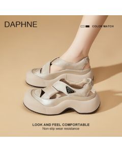 DAPHNE Women's Thick-Soled Perforated Shoes Summer 2025 New Casual Beach Sandals Closed-Toe Slide Sandals for Petite Women
