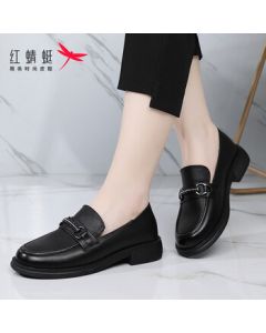 Red Dragonfly Women's Leather British Loafers Slip-On Shoes WTB429431