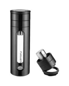 Fuguang Large Capacity Shatterproof Glass Cup - Business Men's Double-Layer Water Bottle with Plastic-Glass Tea Infuser and Tea-Water Separation Design