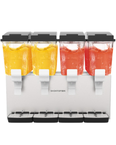 Shentop Multi-function Beverage Machine Commercial Juice Machine Hotel & Restaurant Refrigerated Drink Machine Dual-Temperature Spray Four-Tank Cold Drink Machine STKM-DP4