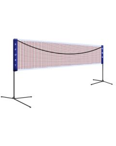 AMUSI Badminton Net Stand Portable Mobile Badminton Set 5.1M Standard Height Adjustable with Free Net