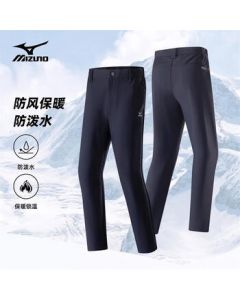 MIZUNO Men's Outdoor Casual Pants Straight-Leg Warm Windproof Water-Repellent Comfortable Hiking Pants Navy Blue L