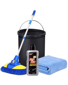 CarSetCity Quick & Easy 4-Piece Car Wash Kit - Wash Brush, Car Duster, Towel, and Cleaning Solution