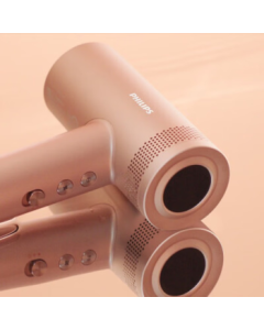 PHILIPS High-Speed Hair Dryer with 360 Million Negative Ions, Scalp Care Technology, Magnetic Nozzle, 7 Series Gilded Barrel Pro BHD737