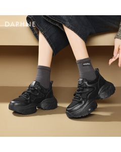 Daphne Women's Casual Shoes Versatile Platform Thick-Soled Sneakers Height-Increasing Dad Shoes 4024404448 Black 39