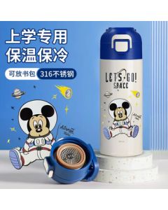 Disney Children's Insulated Cup 316 Stainless Steel Portable Water Bottle for Kids Large Capacity Student Bottle Mickey 400ML