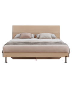 QuanU Furniture Double Bed High-Leg Platform Bed Modern Minimalist Solid Wood Style Master Bedroom Bed 1.8x2m