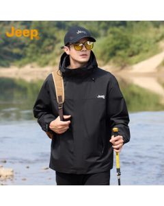 JEEP 2025 Autumn New Men's Loose Hooded Detachable Jacket Outdoor Mountain Style Cardigan Coat