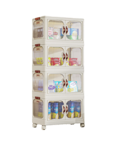 Haier Double-Door Storage Cabinet Foldable Storage Box Simple Wardrobe Multi-Layer Snack Clothes No-Assembly Storage Box