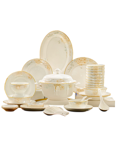 Yichen Jingdezhen 68-Piece Dinnerware Set, Complete Tableware Set for Home Use, Bowls, Dishes, Chopsticks, and Plates, Perfect Gift for Housewarming