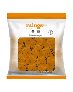 Ming's Coffee Sugar Packets - Brown Sugar, Individually Wrapped Yellow Sugar, 5g x 100 Packs, Coffee Mate Beverage Sweetener