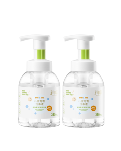 RUNBEN Kids Foaming Hand Soap 250ml × 2 Bottles, Baby Hand Wash with Moisturizing Care, Non-Rinse, One-Press Foam