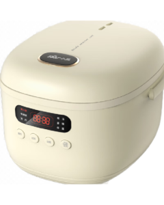 Bear Smart Multi-functional Mini Automatic Rice Cooker with Firewood Cooking Mode, Soup & Porridge Function, 2L DFB-B20N2 (Beige)