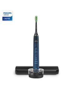 Philips Electric Toothbrush Upgraded Model with 4 Modes, 3 Intensity Levels, Multiple Cleaning Solutions for Adults & Couples, Sonic Vibration Toothbrush HX9911/62 Deep Sea Blue