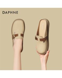 Daphne Women's Half Slippers Spring Closed-Toe Birkenstock Lazy Thick-Soled Sandals 4025101087 Beige 39