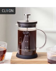 CLITON Glass French Press Coffee Maker, Hand Drip Coffee Pot, Home Coffee Machine with Filter Mesh, French Press Filter Cup